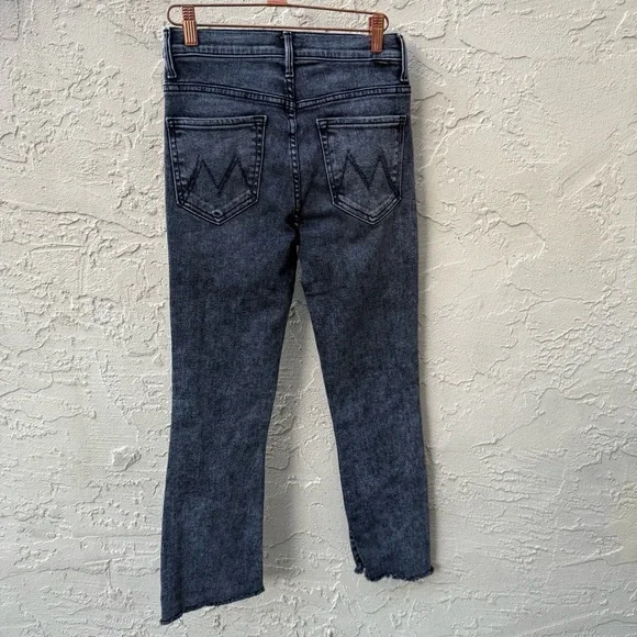 Mother The Insider Crop Step Fray Jeans Train Stops 27 High Waist Ankle Raw Hem - Picture 8 of 8
